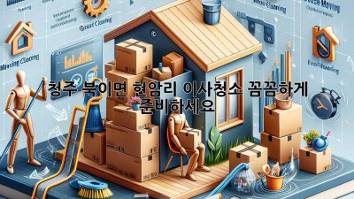 청주 북이면 현암리 이사청소, 꼼꼼하게 준비하세요! ✨