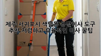 제주 서귀포시 색달동 용달이사 도구 추천: 저렴하고 효율적인 이사 꿀팁! ✨